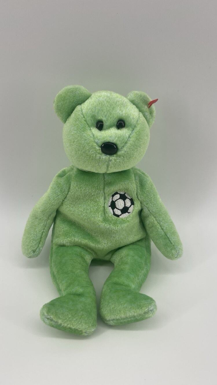 Ty Beanie Baby Kicks the Soccer Bear Push Toy